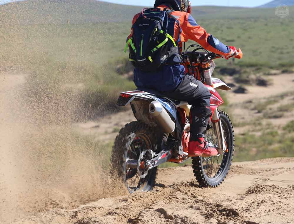Riding Motorcycle at Elsen Tasarkhai in Mongolia